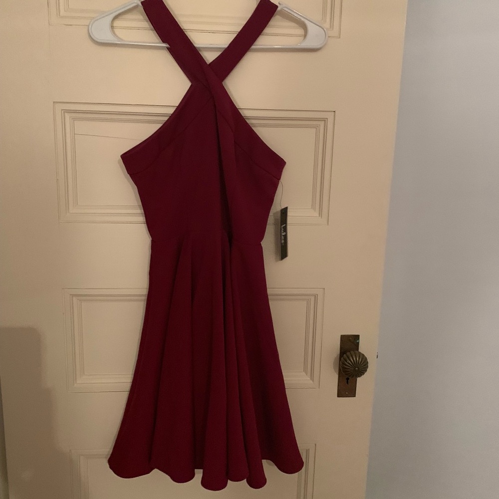 Dark pink skater dress